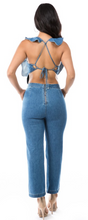 Load image into Gallery viewer, Denim Front Ruffled Jumpsuit
